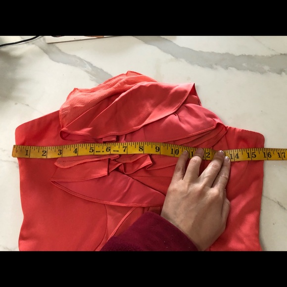 BCBG MAXAZRIA Jonesy Coral One Shoulder Dress $398 - Picture 6 of 7